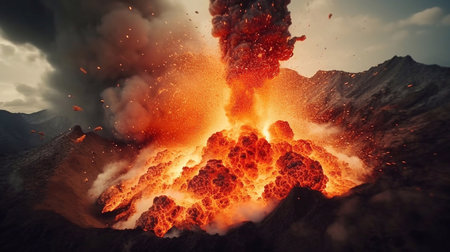 Volcano with spectacular eruptionsの素材