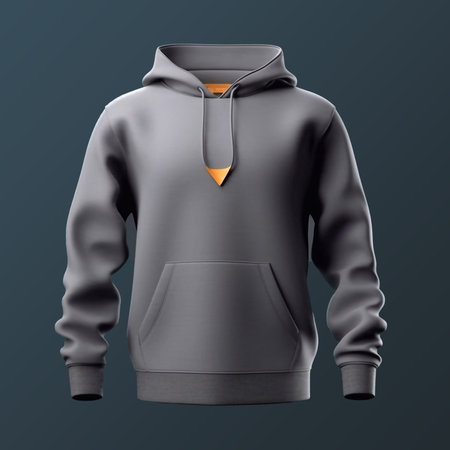Blank black sweatshirt mockup, front view, 3d renderingの素材