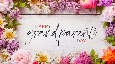 Happy Grandparent Day with Grandmother and Granddaughter Smiling Happy Togetherの素材