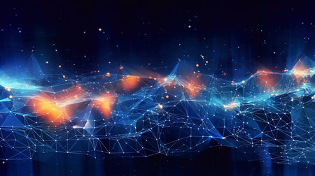 Abstract technology background. Network connection structure. Big data visualization. Vector illustrationの素材