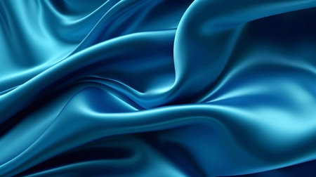 Blue satin background with some folds in it (3d render)の素材