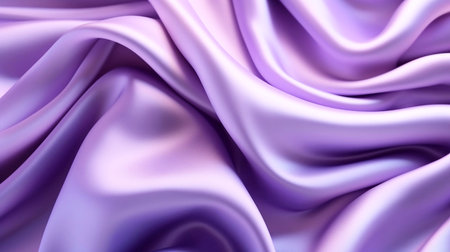 Purple satin fabric texture background with shiny folds. 3d render illustrationの素材