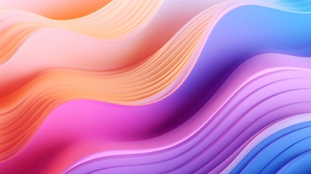 3d rendering of colorful abstract background with smooth wavy lines in itの素材