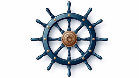 Happy Columbus Day with Blue Caravel floating on the sea wavesの素材
