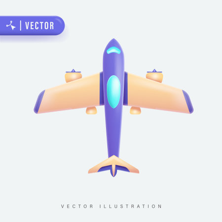 3D plane vector illustration iconのイラスト素材