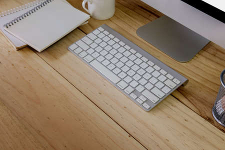 Workspace modern desktop computer. Worksapce concept.の写真素材