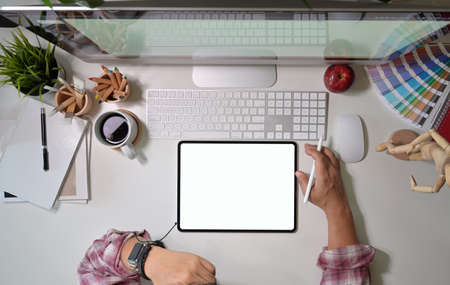 Artist creative designer working at studio workspaceの写真素材