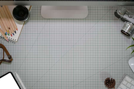 Artist creative designer workspace and copy space