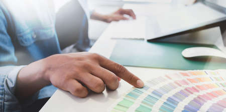 UX Graphic designer working on website ux app development.の写真素材
