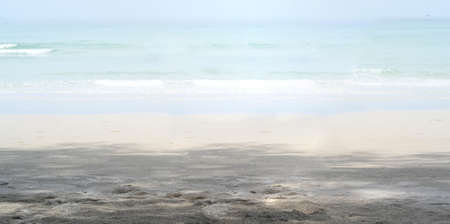 Beautiful tropical beach with white sand background and clear blue water.の写真素材