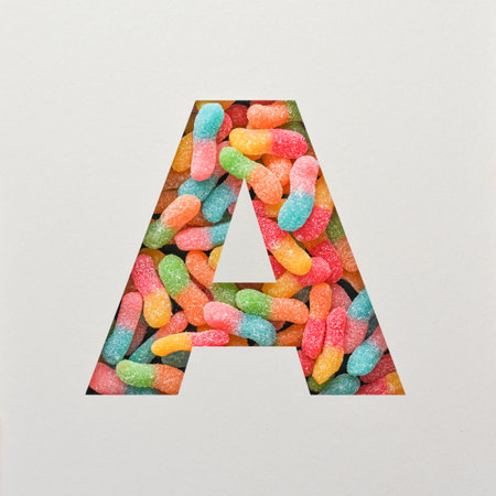 Colourful Font design, Abstract alphabet font with jelly, realistic typography - Aの写真素材