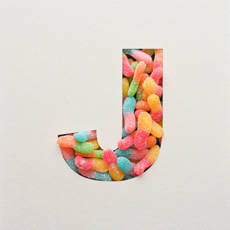 Colourful Font design, Abstract alphabet font with jelly, realistic typography - Jの写真素材