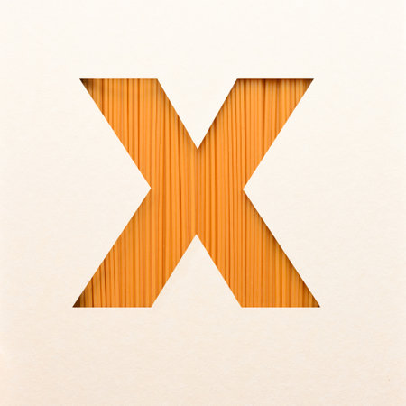 Font design, Abstract alphabet font with wood texture, realistic wood typography - Xの写真素材