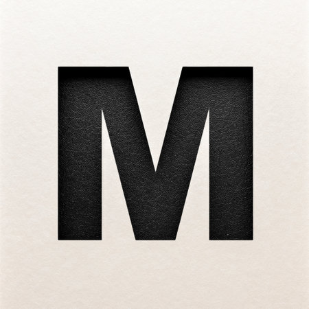 Black leather Font design, Abstract alphabet font, realistic typography - Mの写真素材