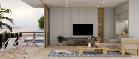 Modern luxury contemporary apartment living room interior design with modern furnitures, comfortable...