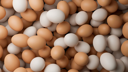 Fresh and raw eggs background for website banner or your presentation. white and naturally chicken...