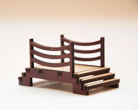 wooden bridge Maquetteの写真素材