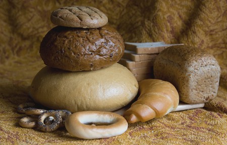 a Loaf of bread over woven linen