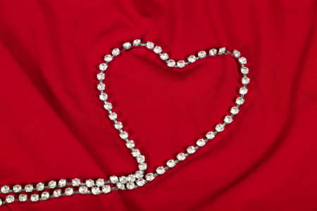  elegant red fabric with pearls can use as  backgroundの写真素材