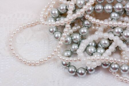  luxury background of jewels on laceworkの写真素材