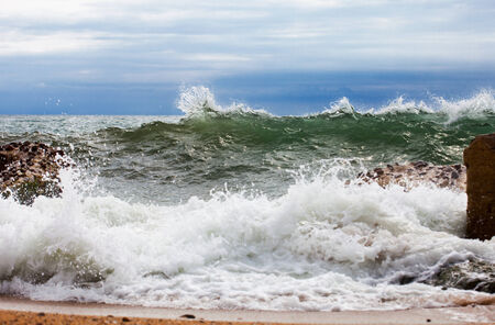  Storm at sea. Background close-up on  wavesの写真素材
