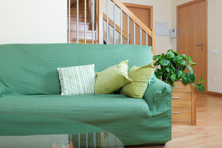 Comfortable interior of living room with  sofa and tableのeditorial素材