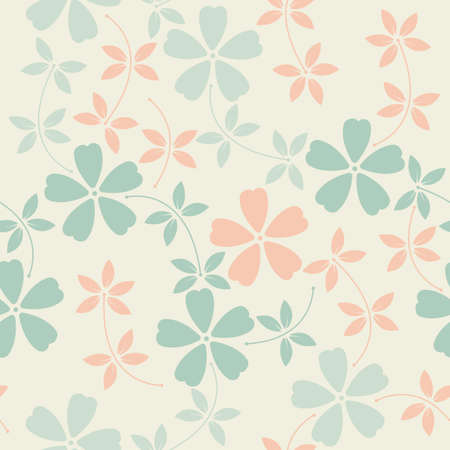 Cute endless pattern wth elegant flowers can be used for design fabric, backgrounds, wrapping paper, package, covers, linen and more designs.のイラスト素材