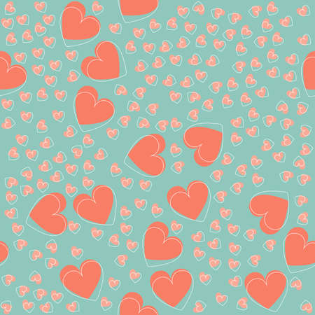 Cute endless pattern with tender hearts. Stylish template can be used for greeting card, invitation,...