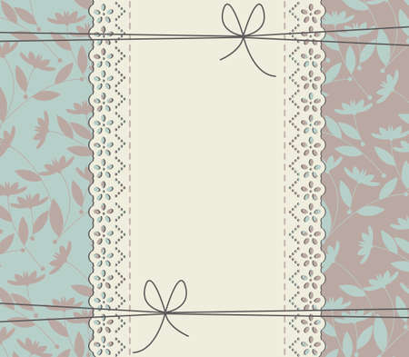 Creative lace frame with flowers and leaves. Perfect background can be used for wedding invitation, greeting card , baby shower and more designs.のイラスト素材