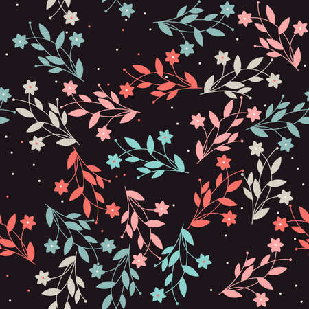 Perfect seamless pattern with flowers and leaves can be used for linen, napkin designs, textile, wallpaper and more creative designs.のイラスト素材