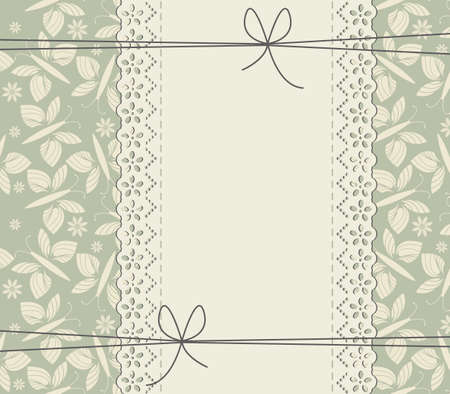 Elegant lace frame with flowers and butterflies. Stylish frame can be used for wedding invitation, cover, greeting card, birthday card and more designs.のイラスト素材