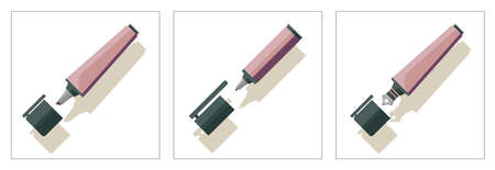 Drawing And Writing Tools Icon Set. Back to school image can be used for your creative designs.のイラスト素材