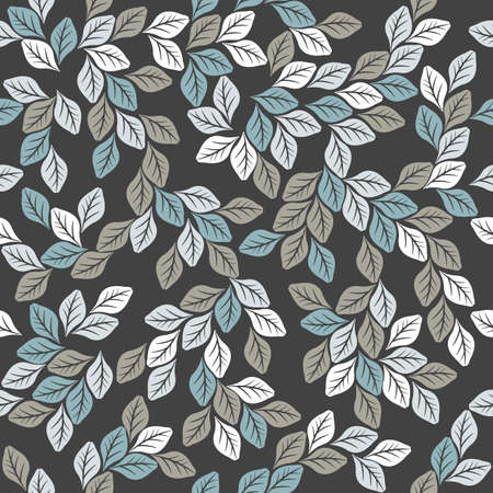 Elegant pattern with leaves. Seamless template can be used for design fabric, backgrounds, wrapping paper, package, coversのイラスト素材