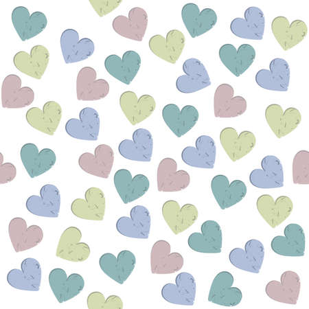 Seamless pattern with hearts on Valentine's day. Vector template with trendy colors for your...