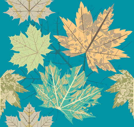 Seamless pattern with old autumn leaves. Autumn template for wallpaper, rugs, pillows, cover, linen , tile, textile and more creative designs.のイラスト素材