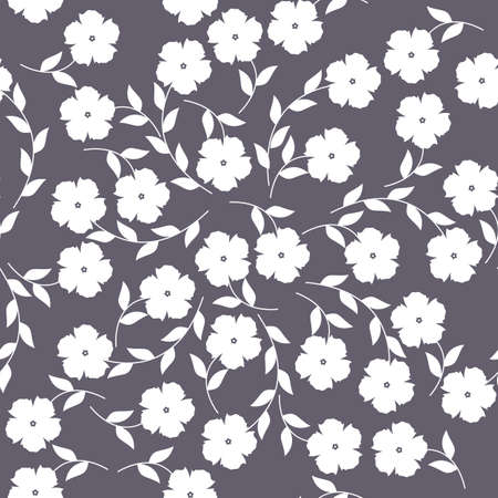 Seamless pattern with white flowers and leaves can be used for wallpaper, linen, tile, web pages and more creative designs.のイラスト素材
