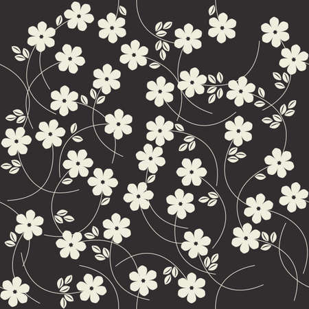 Trendy seamless pattern with cute ivory flowers. Floral template can be used for design fabric, linen, tile, wallpaper, paper and more creative designs. Vector image.のイラスト素材