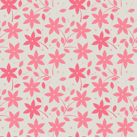 Seamless pattern with pink flowers can be used for wallpaper, cards, web pages, textile, linen, tile and more creative designs.のイラスト素材