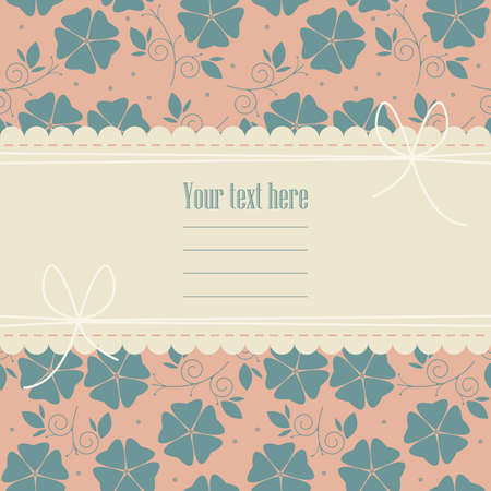 Lace frame with green flowers and leaves on beautiful background can be used for wedding invitation, greeting card , baby shower and more creative designs.のイラスト素材