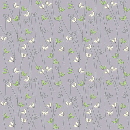 Vector seamless pattern with silhouettes of grass isolated on purple background. Hipster template can be used for design fabric, wrapping paper, package, covers, linen and more ideas.のイラスト素材