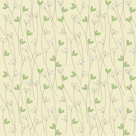 Vector seamless pattern with silhouettes of grass isolated on yellow background.Hipster template.のイラスト素材