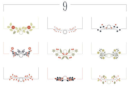 Vector set with decorative floral elements for your designs can be used for your designs.のイラスト素材