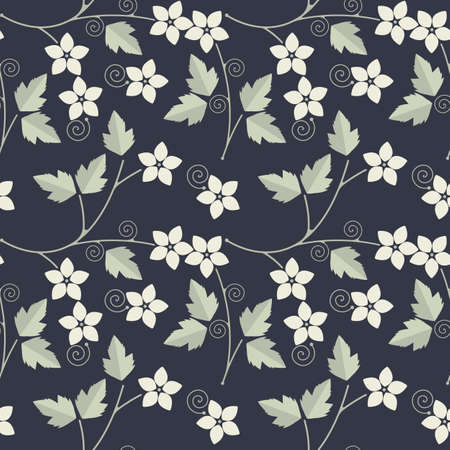 Stylish endless pattern with flowers and leaves can be used for design fabric, greeting cards, covers, linen, tile and more creative designs.のイラスト素材