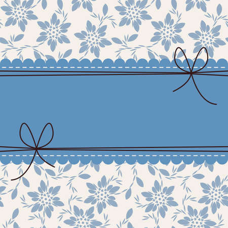 Beautiful frame with flowers, leaves and bows can be used for wedding invitations, greeting cards , baby shower and more creative designs.のイラスト素材