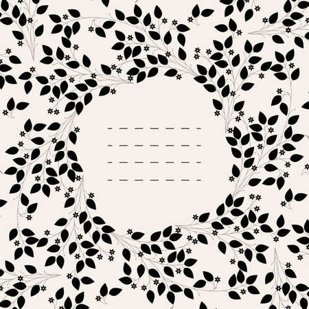 Stylish frame with flowers and leaves can be used for greeting cards, baby shower cards, invitations, covers and more designs.のイラスト素材