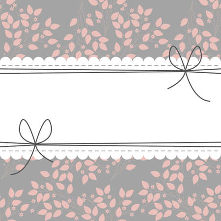 Decorative lace frame with flowers, leaves and bows. Stylish template can be used for wedding invitations, anniversary, covers and more creative designs.のイラスト素材