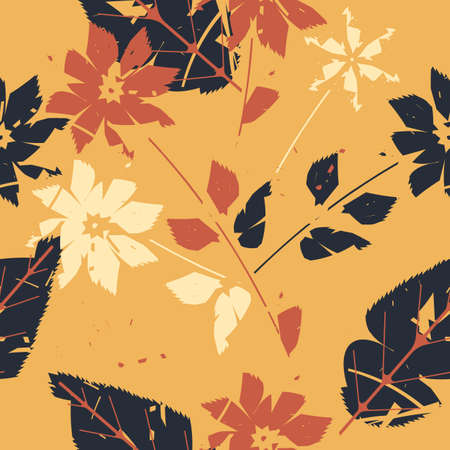 Abstract endless pattern with flowers.