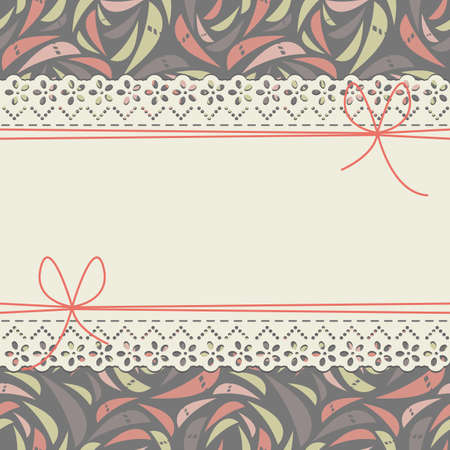 Beautiful greeting card with cute flowers. Can be used for invitations or announcements. Vector illustrationのイラスト素材