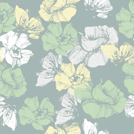 Elegant seamless pattern with poppy flowers. Floral pattern can be used for invitations, cards, textile and more creative ideas.のイラスト素材