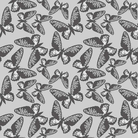 Elegant endless pattern with butterflies. Image can be used for design fabric, wrapping paper, package, covers, linen and more designsのイラスト素材
